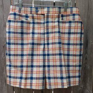 Vintage 60s Men's Plaid Shorts 35 Waist Riviera Slacks Flat Front
